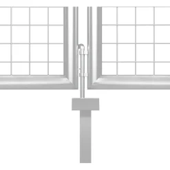 Puutarhaportti teräs 350x100cm hopea
