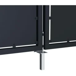 Puutarhaportti teräs 350x100cm umpinainen antrasiitti