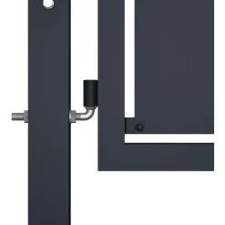 Puutarhaportti teräs 300x75cm umpinainen antrasiitti
