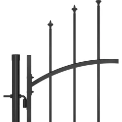 Puutarhaportti teräs 1x2.5m musta