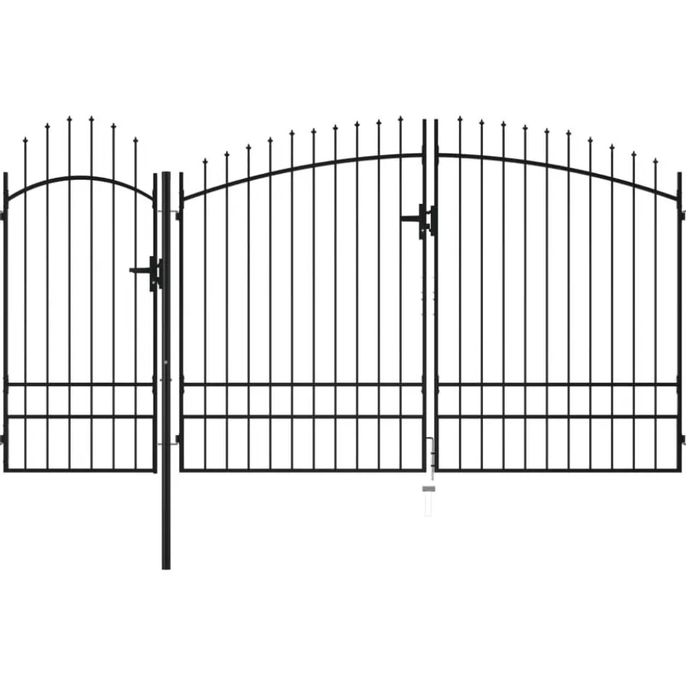 Puutarhaportti teräs 2.45x4m musta