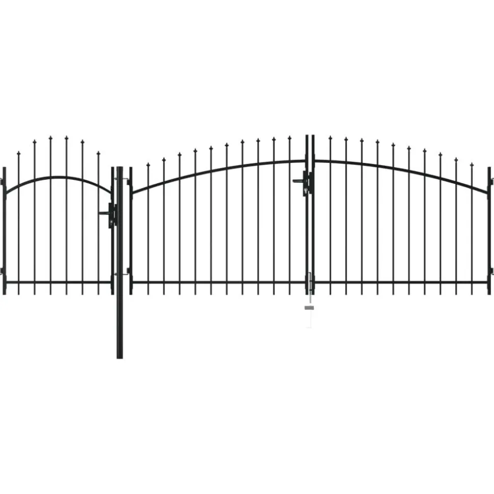 Puutarhaportti teräs 2x4m musta