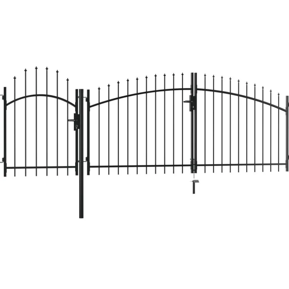 Puutarhaportti teräs 2x4m musta