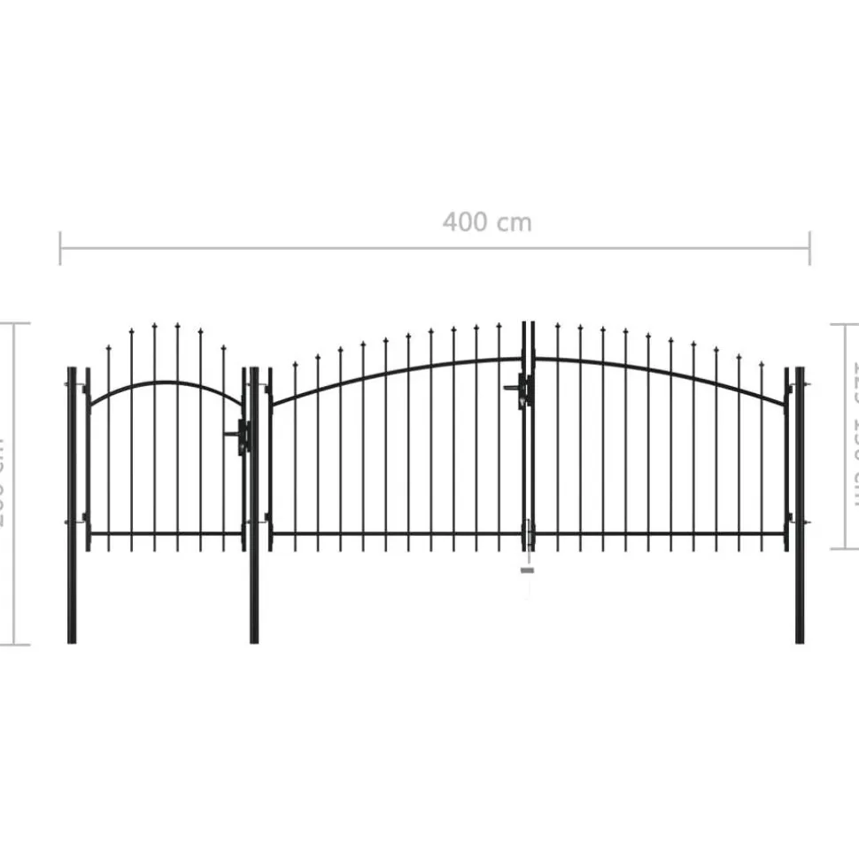 Puutarhaportti teräs 2x4m musta
