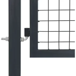 Puutarhaportti tolpilla teräs 350x100cm antrasiitti