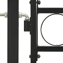 Puutarhaportti tuplaovilla kaareva yläosa teräs 300x125cm musta