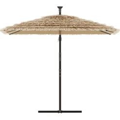 Puutarhavarjo LED-valot ja terästanko ruskea 246x246x230 cm (05086)