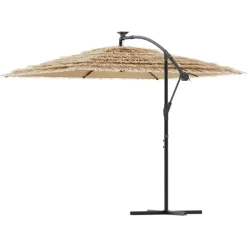 Puutarhavarjo LED-valot ja terästanko ruskea 246x246x230 cm (05086)