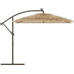 Puutarhavarjo LED-valot ja terästanko ruskea 246x246x230 cm (05086)