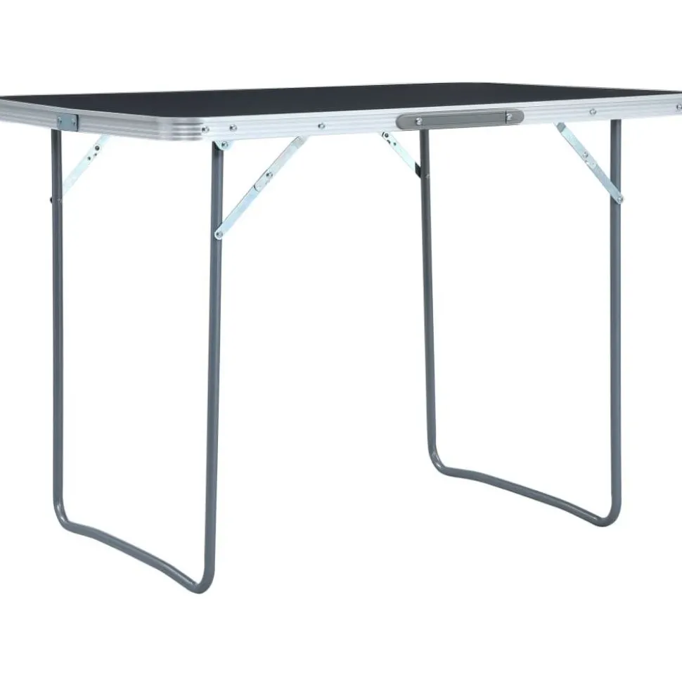 Retkipöytä 120x60cm, alumiini, harmaa