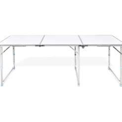 Retkipöytä 180x60cm, alumiini, korkeussäädettävä