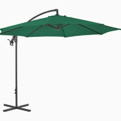 Riippuva aurinkovarjo teräspylväällä 300 cm vihreä