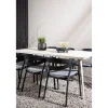 Ruokailuryhmä ulos Venture Home, beige Lina-pöytä 200x90cm + 6 mustaa Slit-tuolia