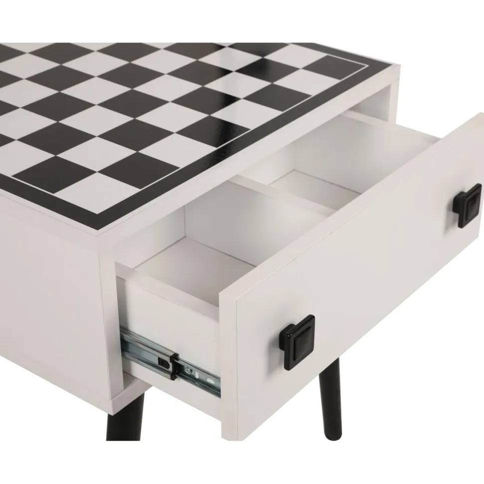 Shakkipöytä Linento Furniture Chesso, 50x50cm, musta/valkoinen