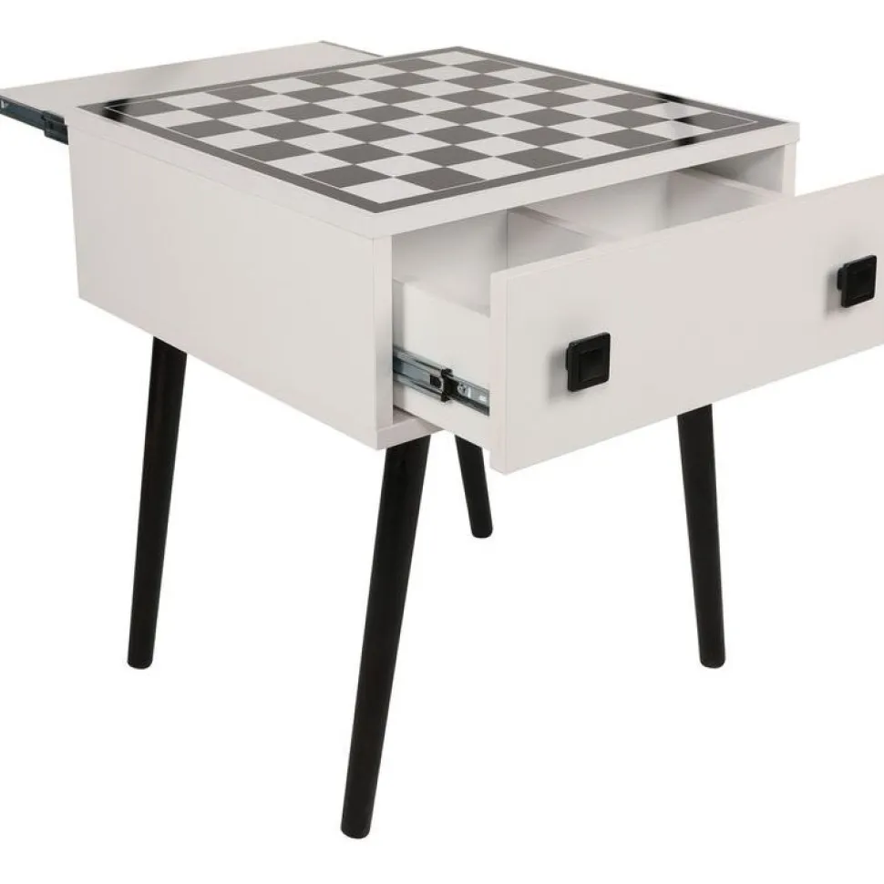 Shakkipöytä Linento Furniture Chesso, 50x50cm, musta/valkoinen