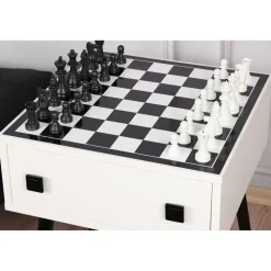 Shakkipöytä Linento Furniture Chesso, 50x50cm, musta/valkoinen