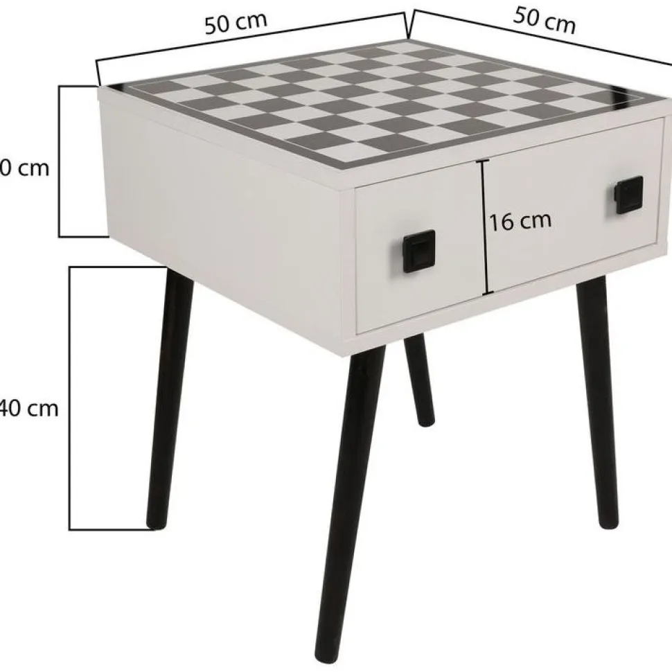 Shakkipöytä Linento Furniture Chesso, 50x50cm, musta/valkoinen