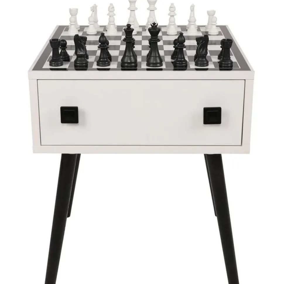 Shakkipöytä Linento Furniture Chesso, 50x50cm, musta/valkoinen