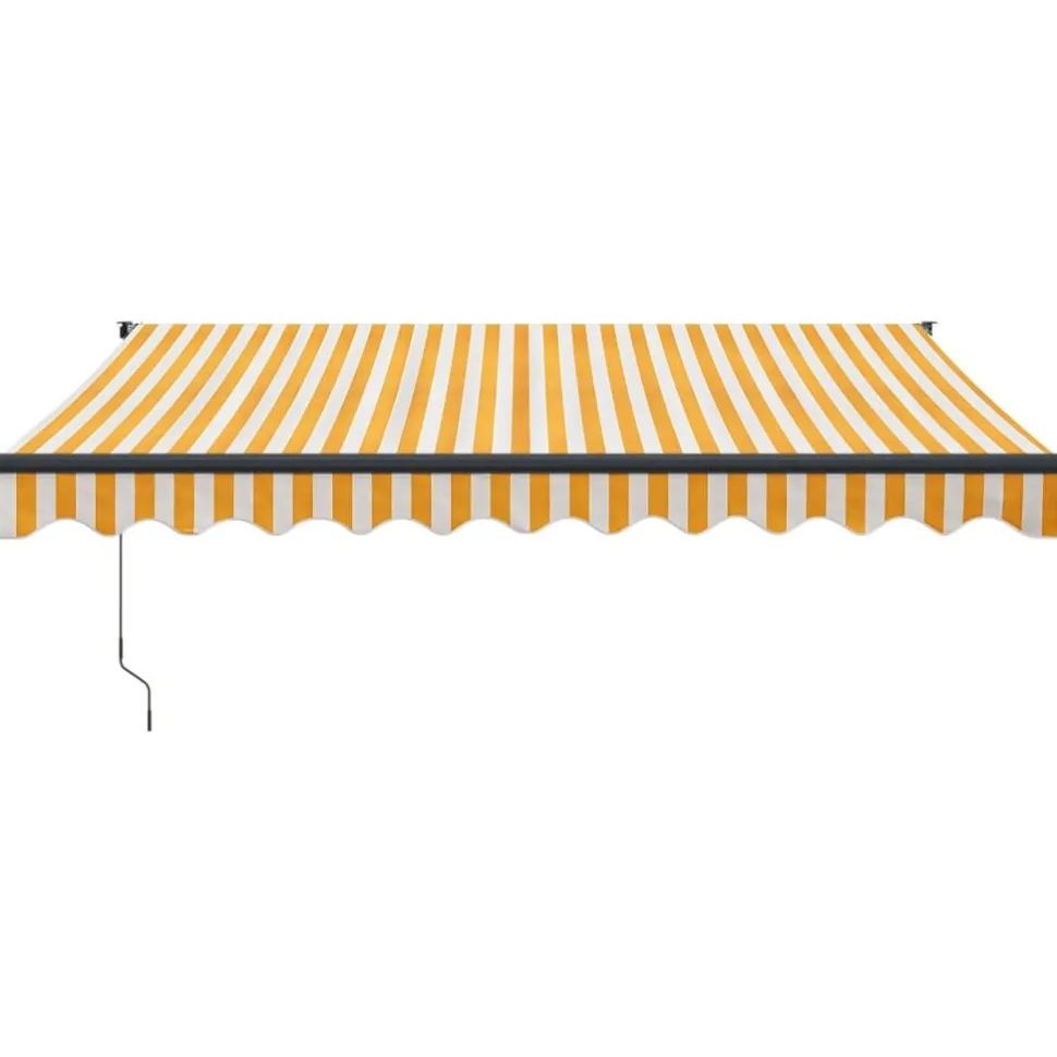 Sisäänkelattava markiisi, automaattinen, keltainen/valkoinen 3x2,5 m