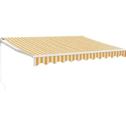 Sisäänkelattava markiisi keltavalk. 3,5x2,5 m kangas/alumiini