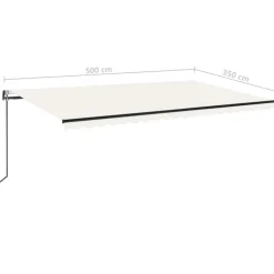Sisäänkelattava markiisi 2 LED/tuulisensori 300x250 cm sininen/valkoinen