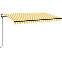 Sisäänkelattava markiisi 2 LED/tuulisensori 300x250 cm sininen/valkoinen