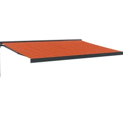 Sisäänkelattava markiisi oranssiruskea 4,5x3 m kangas/alumiini