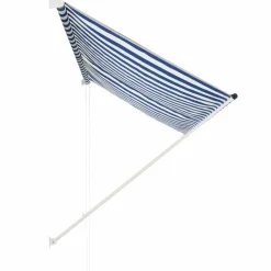 Sisäänkelattava markiisi 250x150 cm sininen ja valkoinen