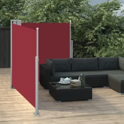 Sisäänvedettävä sivumarkiisi 100x600 cm punainen