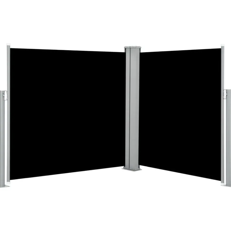 Sisäänvedettävä sivumarkiisi 120x600 cm musta