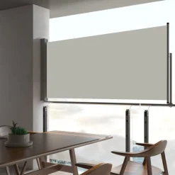 Sisäänvedettävä terassin sivumarkiisi 60x300 cm kerma