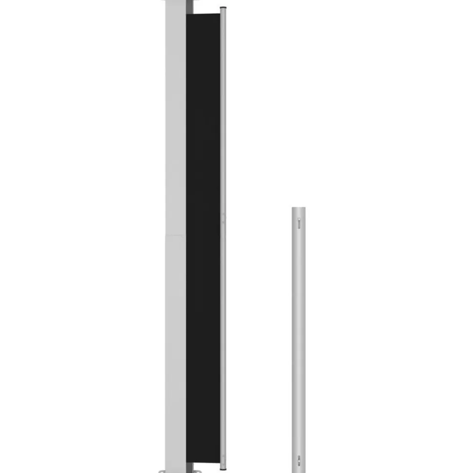 Sisäänvedettävä terassin sivumarkiisi 200x500 cm musta