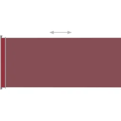 Sisäänvedettävä terassin sivumarkiisi 180x500 cm punainen