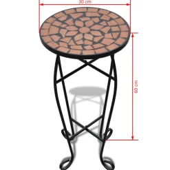 Sivupöytä/kasviteline mosaiikki terrakotta (41127)