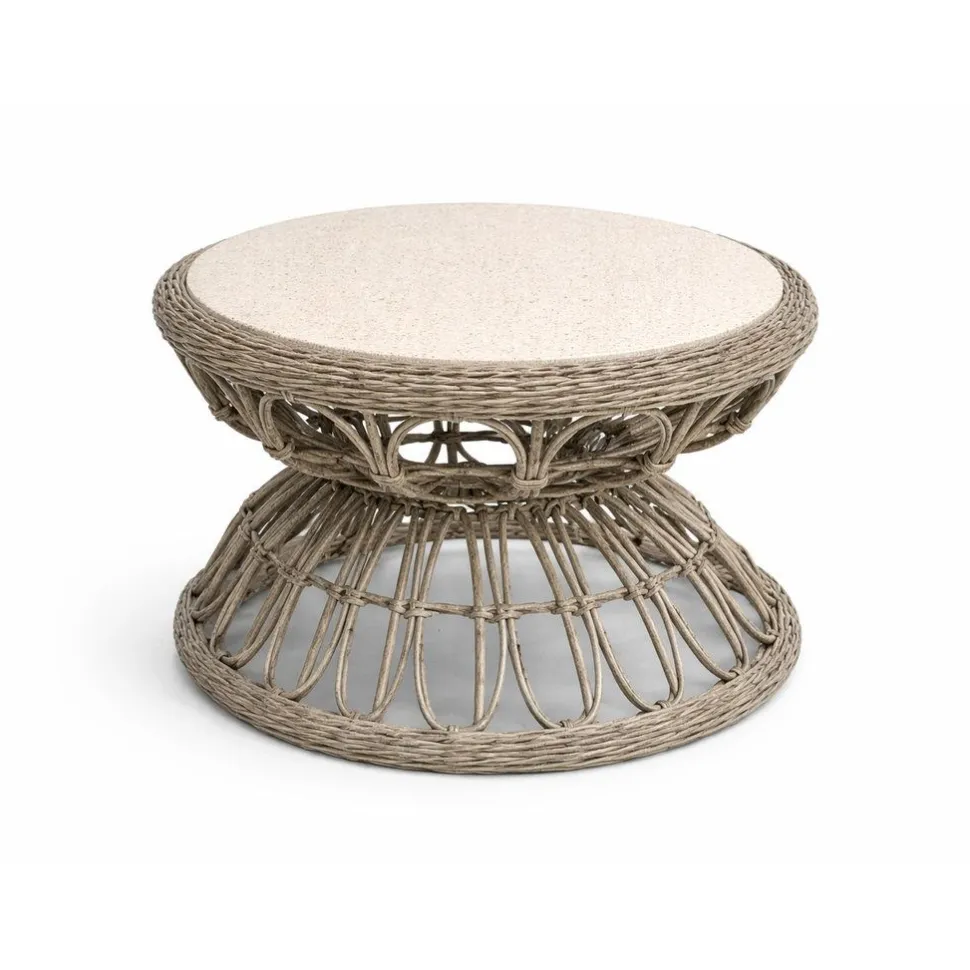 Sohvapöytä Hillerstorp Fjäderö, Ø72cm, harmaa/beige