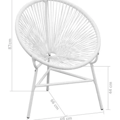 Soikea puutarhatuoli polyrottinki valkoinen