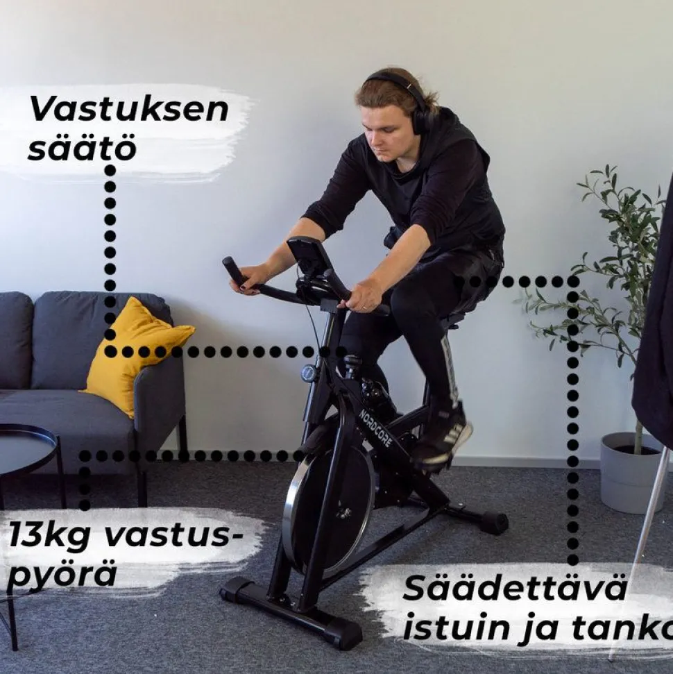 Spinningpyörä Nordcore Core 1300, Musta