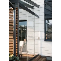 Terassilasitus Vivalon Avara, puitteeton 6-osainen, 3000-7100mm leveään aukkoon, harmaa lasi