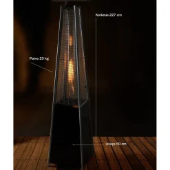 Terassilämmitin Fornorth Pyramid, 13kW kaasukäyttöinen, rosteri