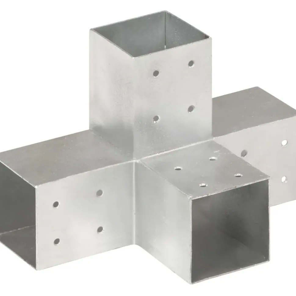 Tolppaliitin X-muoto galvanoitu metalli 81x81mm