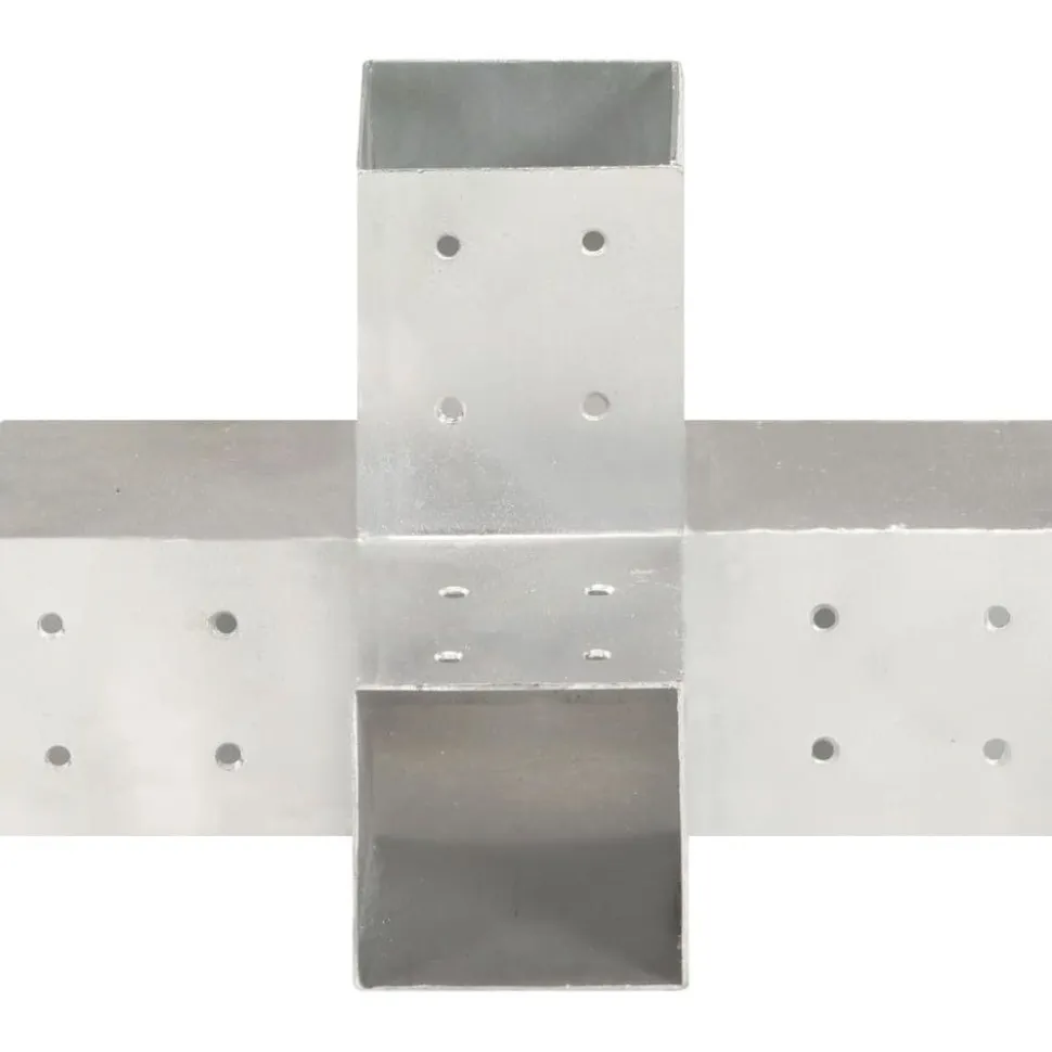 Tolppaliitin X-muoto galvanoitu metalli 81x81mm