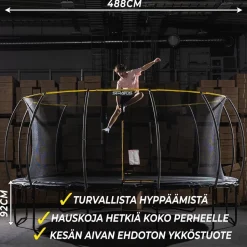 Trampoliini Stratos Ø4.88m turvaverkolla