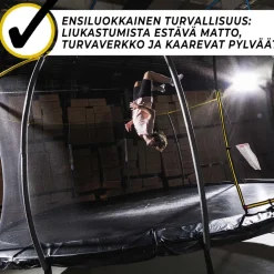 Trampoliini Stratos Ø4.27m turvaverkolla