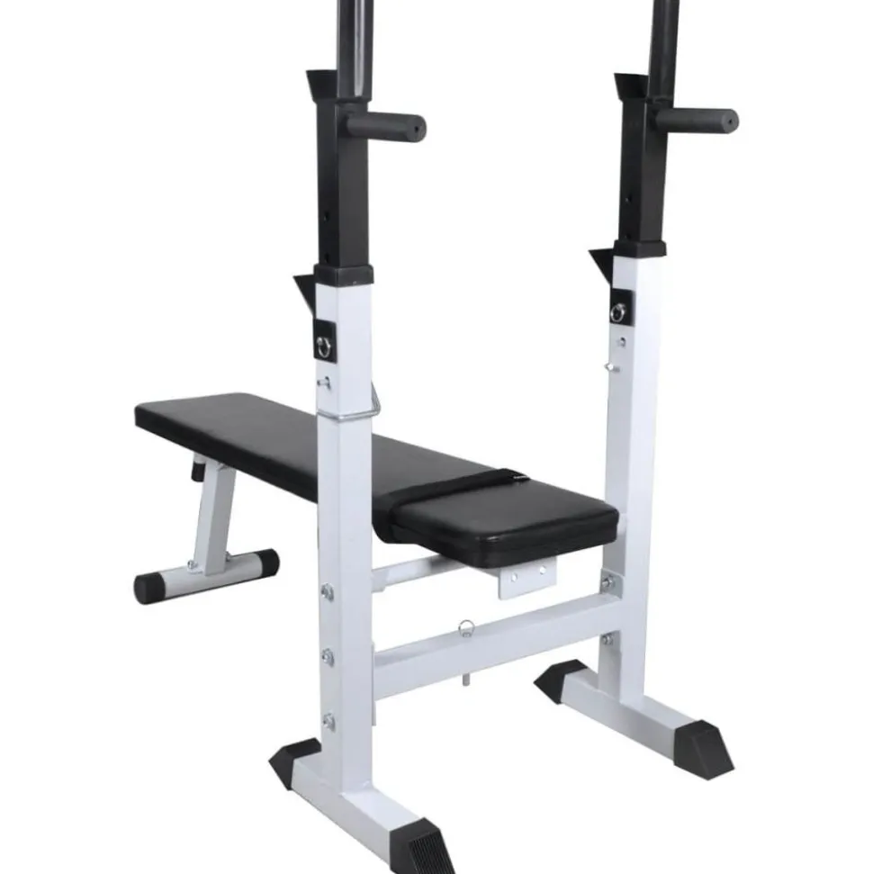 Treenipenkki levytanko- ja käsipainosarjalla, 60.5kg, 111x50x120cm