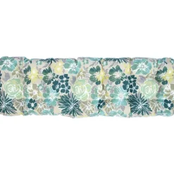 Tuolin pehmuste Home4You BADEN-BADEN 48x165 cm, vaalea kukkakuosi