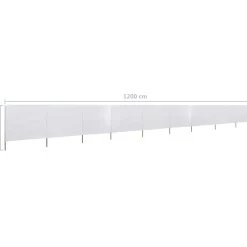 Tuulensuojakangas 9 paneelilla 1200x80 cm hiekan valkoinen