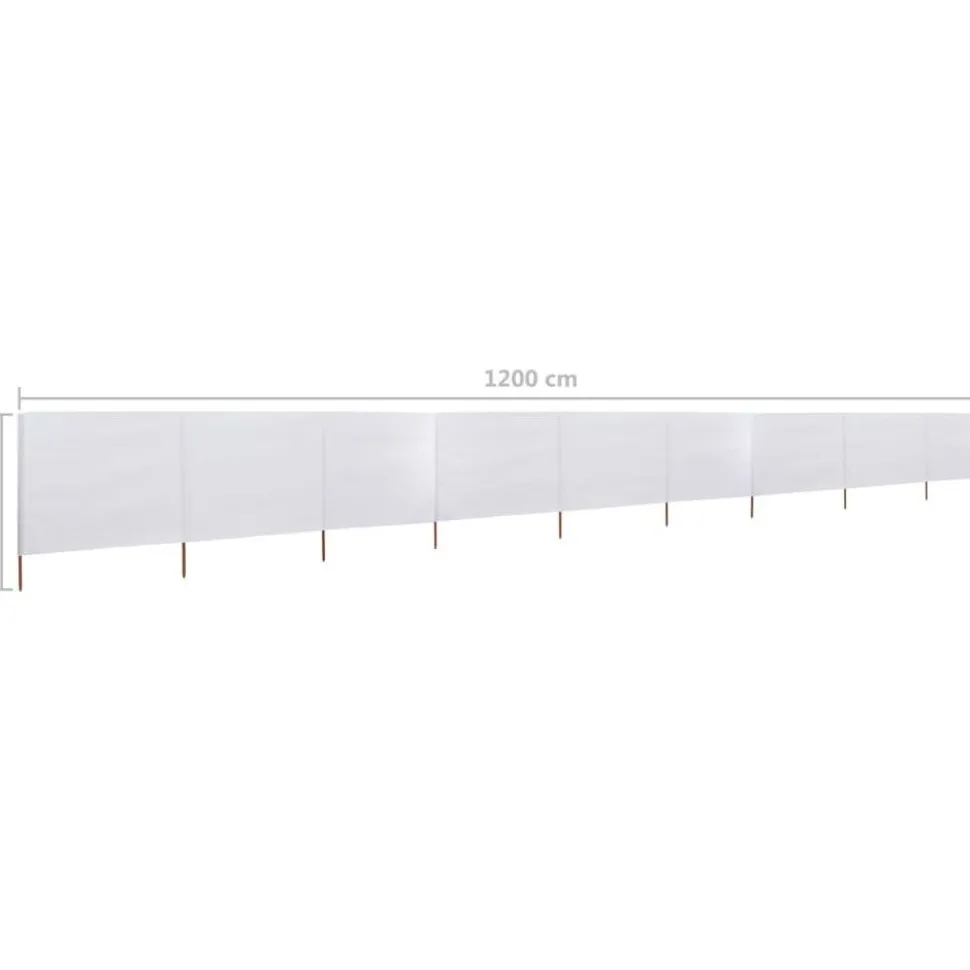 Tuulensuojakangas 9 paneelilla 1200x80 cm hiekan valkoinen