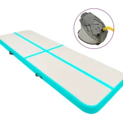 Täytettävä voimistelumatto pumpulla 300x100x20 cm PVC vihreä