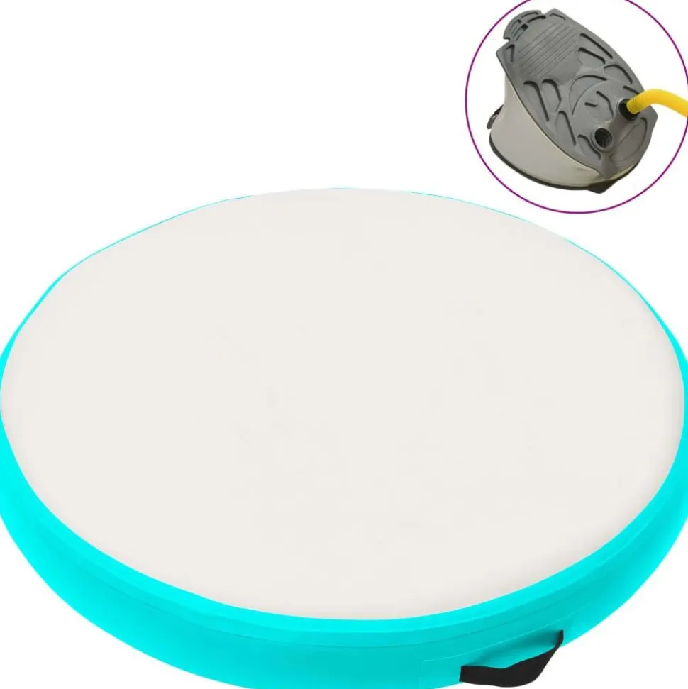 Täytettävä voimistelumatto pumpulla 100x100x15 cm PVC vihreä