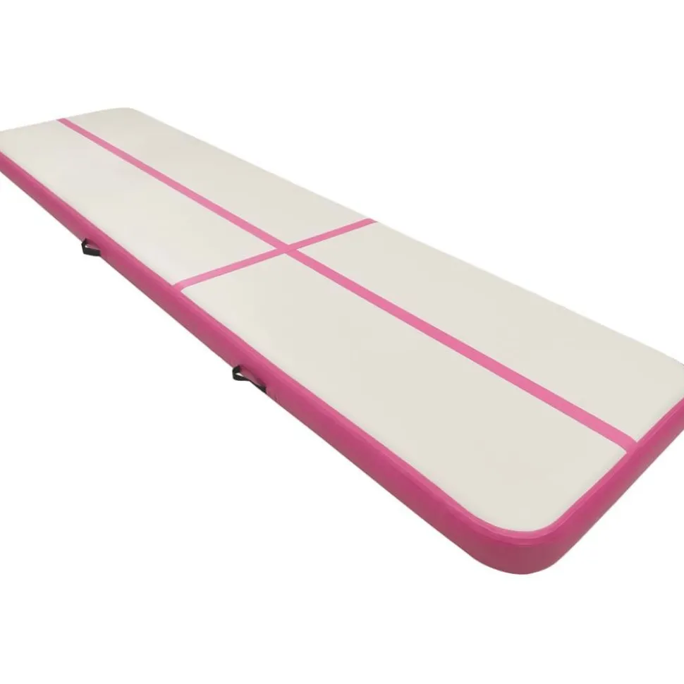 Täytettävä voimistelumatto pumpulla 800x100x20 cm PVC pinkki